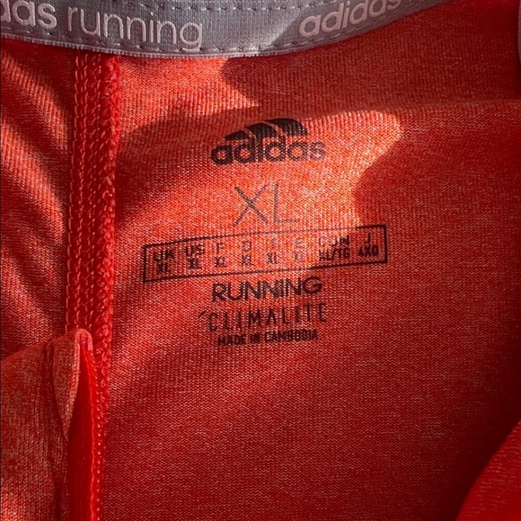 Adidas Men's Bright Orange 1/4 Zip Jacket - Picture 3 of 9